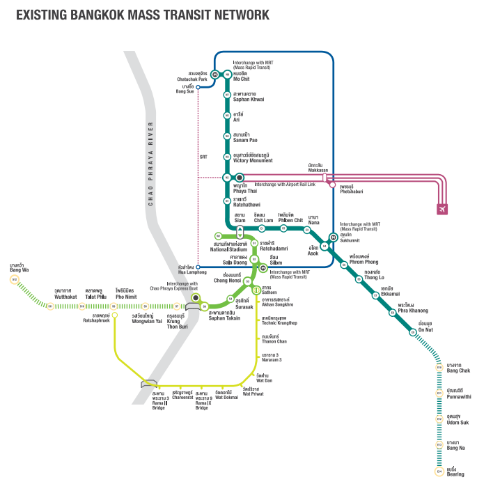 バンコクの都市交通網(2014年末)