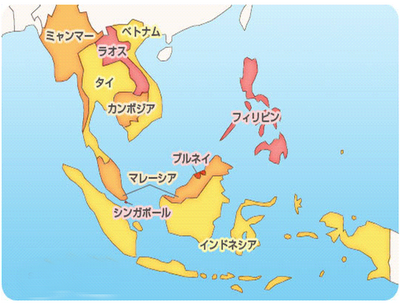 ASEAN地図 フリー素材